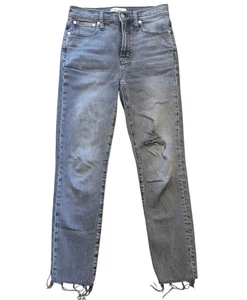 Madewell Jeans Women's 25 Washed Black Perfect Vintage Ripped Cosner Wash - Picture 1 of 5
