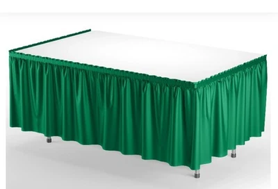 Lote de 5 Mesitas Verde Esmeralda, 29" X 14' Plisado Plástico Desechables Foto 1 de 4