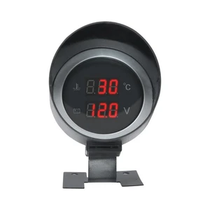 2 in 1 Car Digital Gauge Temperature Voltage Meter Universal Car Motorcycle Red - Picture 1 of 8