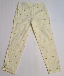 Talbots Relaxed Chinos Lemon Embroidered Size 4 - Preppy Spring Hard To Find - Picture 1 of 11