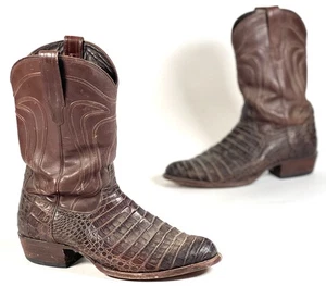 Tecovas The Dillon Vamp Caiman Cowboystiefel Herren Größe 12,5 2E EE Braun Selten Rarität - Bild 1 von 10