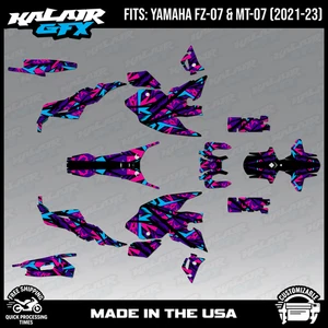 Graphics Kit for YAMAHA FZ-07 MT-07 (2021-2023) Shatter Series - Purple - Bild 1 von 4