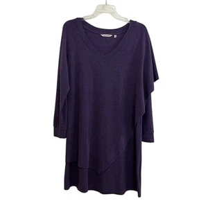 Soft Surroundings Marla Layered Dress Petite Medium Purple Asymmetrical Overlay - Picture 1 of 5