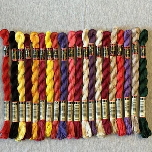 20 DMC Coton Perle Size 5 Thread 100% Cotton Assorted Colors No Repeats - Picture 1 of 5