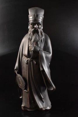 U4292: XF Utensilios ESTATUA Japoneses Antiguos Cobre en Forma de JUROJIN usados en Senchado Foto 1 de 4