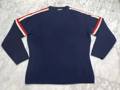 Suéter de Lana Meister De Colección Hombres Medio Esquí Azul Marino Rayas Rojo Blanco Foto 1 de 4