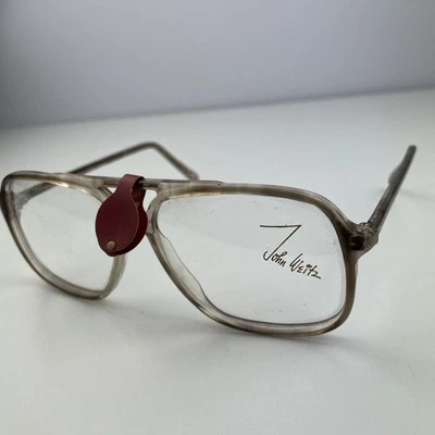 Vintage JOHN WEITZ by Capri USA Aviator Eyeglasses Frame Only Courier Brown 140 - Image 1 of 4