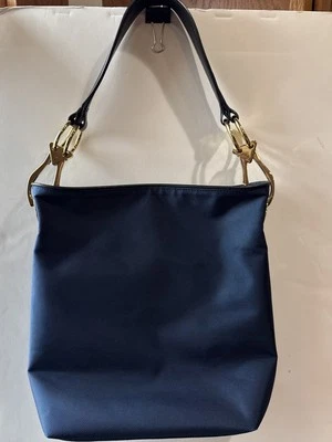 Jean Pierre Klifa Paris Nylon Bucket Bag Blue HOBO Shoulder BAG Pd $205 - Image 1 of 4