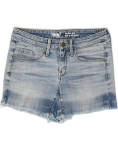 MOSSIMO Womens Stretch Mid Rise Denim Shorts US 0 XS W25 Blue Cotton AY06 - Picture 1 of 3