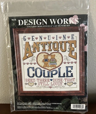 Punto de Cruz Contado Design Works “PAREJA ANTIGUA GENUINA” Acabado Talla 12”x12” Foto 1 de 3