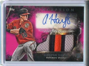 AUSTIN HAYS 2018 TOPPS INCEPTION MAGENTA PATCH AUTOGRAPHS #IAP-AH RC RPA 54/75 - Picture 1 of 2