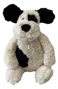 Jellycat Black Cream Bashful Puppy Dog Plush Stuffed Animal Toy 9" Soft Cuddly - Picture 1 of 9