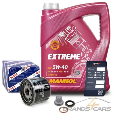 BOSCH ÖLFILTER + 5l 5W-40 FÜR DACIA LOGAN RENAULT CLIO KANGOO MODUS TWINGO 1.2 - Bild 1 von 4