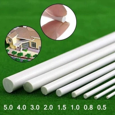 5x ABS Styrene Plastic Round Rod Bar Strip Modelling 1/2/3/4/5/6mm Diameter - Image 1 of 4