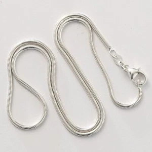 Men&Women's 925 Sterling Silver Tarnish-Free Italian Snake Chain Necklace 16-38" - Picture 1 of 15