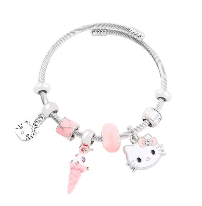 Pulsera Sanrio Hello Kitty chapada en plata en caja de regalo Foto 1 de 1