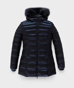 REFRIGIWEAR DONNA PIUMA PIUMINO PELLICCIA LONG MEAD FUR JACKET BLU GIUBBINO 2024 - Bild 1 von 11