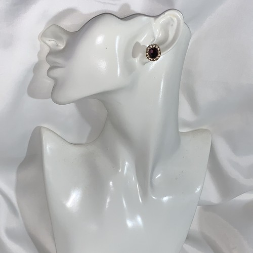 ORECCHINI PLACCATI ORO 14K CHRISTIAN DIOR viola trasparente CRISTALLO AUSTRIA