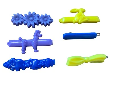 De Colección Goody EE. UU. Plástico Retro Apretado Animal Arco Barretes Amarillo Púrpura Azul 6 Foto 1 de 3