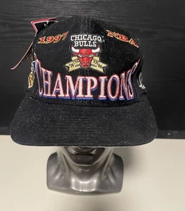 Vintage Chicago Bulls Logo Athletic 1997 NBA Champions Champs Snapback Hat NWT - Picture 1 of 12