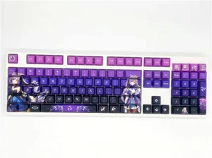 Genshin Impact Keqing Keycaps PBT XDA Height 108 Keycaps for Cherry MX Keyboard - Picture 1 of 8