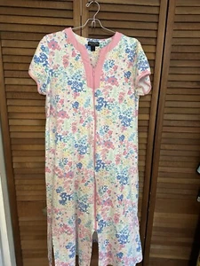 Miss Elaine Relax Robe NIGHTGOWN Sz M Pink House Dress NOTE - Picture 1 of 8