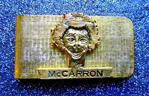 VINTAGE 1960'S CHRIS McCARRON MONEY CLIP - HOLLYWOOD PARK RACETRACK - CALIF. - Picture 1 of 4
