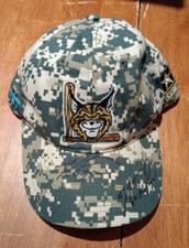 Lynchburg Hillcats Autographed MILB Camo US Army Strapback Hat Cap