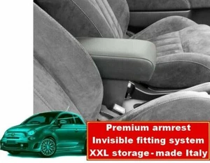 Reposabrazos central PREMIUM para Fiat 500 2015> compartimento de almacenamiento XXL longitud ajustable - Imagen 1 de 6
