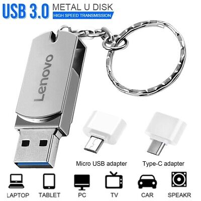 3in1 USB 3.0 U Disk Lenovo 256GB 512GB 1TB 2TB Speicherstick Flash Pen Drive • 5.99€