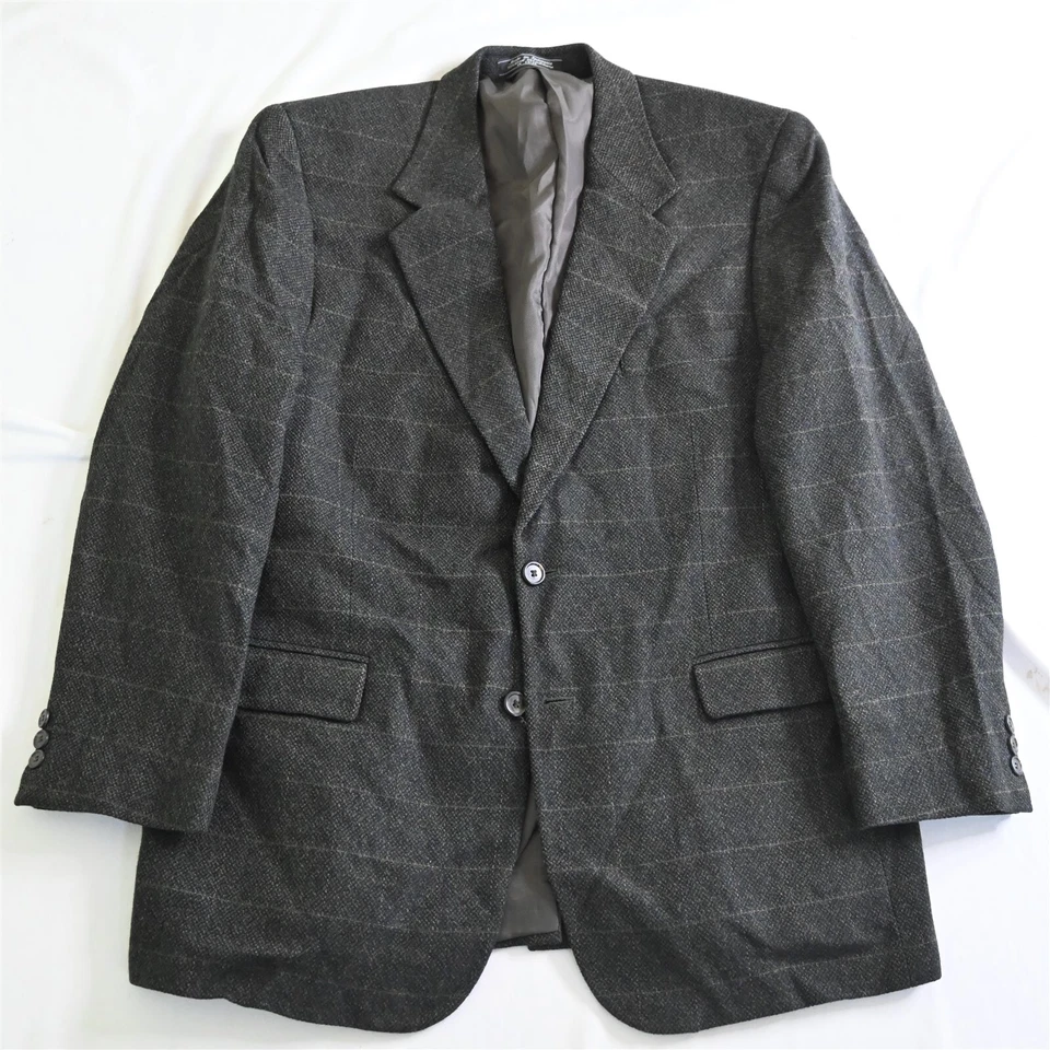 Regency Guild 44L Green Check Tweed Mens Blazer Suit Jacket Sport Coat - Imagem 1 de 4