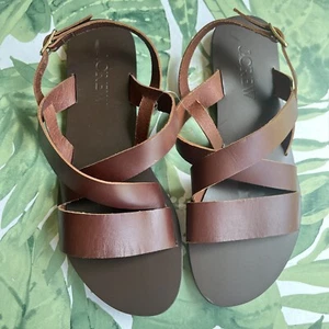 Sandali J.CREW NUOVI CON ETICHETTE Carsen Made in Italy in pelle slingback taglia 7,5-M CA044 - Foto 1 di 9