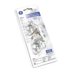 GE Bright White 50W Halogen Outdoor Floodlight GU5.3 Base MR16 Light Bulbs 3Pack - Picture 1 of 8