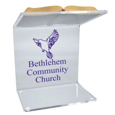 Kingdom Personalized Table Top Acrylic Podium - Lightweight, Portable, Durable - Image 1 of 4