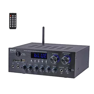 Pyle PDA69BU Bluetooth MP3 USB/SD/AUX FM System Stereo Amplifier Audio Receiver - Picture 1 of 7