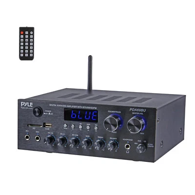 Pyle PDA69BU Bluetooth MP3 USB/SD/AUX FM System Stereo Amplifier Audio Receiver - Image 1 of 4