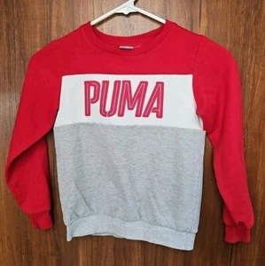 PUMA Boys Graphic Sweatshirt Jumper US Size 7 Long Sleeve Fast Shipping - Picture 1 of 6