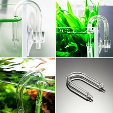 Aquarium Fish Tank CO2 Diffuser Valve U Shape Kit Tube Glass Suct E2L9