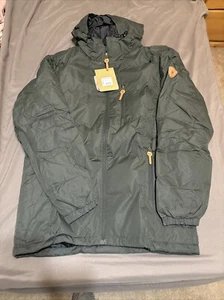 Alpha Industries Dark Olive Hooded Logo Puffer Jacket - Picture 1 of 13