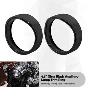 4.5'' Passing Fog Light Visor Bezel Trim Ring For Harley Dyna Softail Touring - Bild 1 von 13
