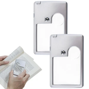 2 piezas 3X 6X Bolsillos Tipo Tarjeta Lupa Joyero Vidrio Lupa Luz LED - Imagen 1 de 12