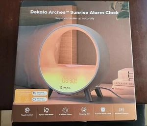 Dekala Arches Sunrise Alarm Clock with 15W Fast Wireless Charging, White Noise - Picture 1 of 12