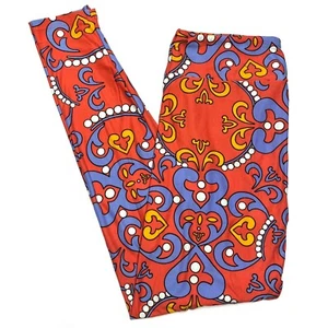 OS LuLaRoe Leggings ~CORAL & BLUE ~ Sizes 2-10, One Size; UNICORN COLLECTION - Picture 1 of 3