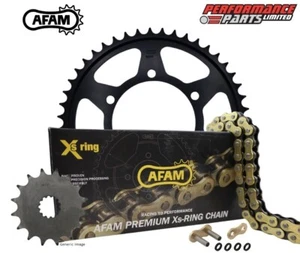 Triumph Trident 660 21-23 AFAM XHR Hyper Heavy Duty Gold X-Ring Chain +Sprockets - Picture 1 of 6