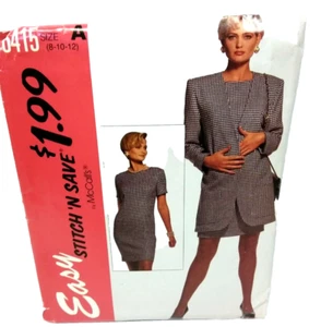 McCall's Dress Jacket Un-Cut Pattern Easy Stitch 'N Save 6415 size A (8-10-12) - Picture 1 of 12