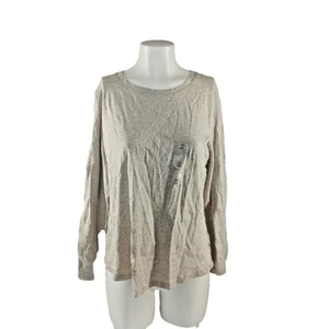 NWT STYLE&CO Long Sleeve T-shirt M(8-10) Beige Pullover Cotton Blend - Picture 1 of 11