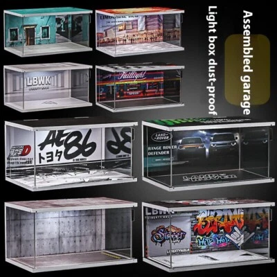1/32 Diorama Car Garage Scene Model Dust Cover Car Display Box Collection Toys - Image 1 of 4