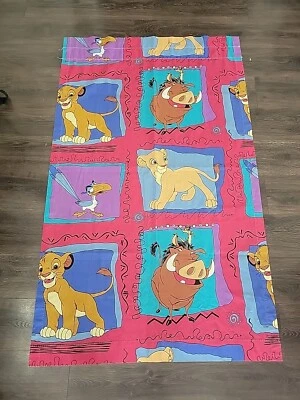 Винтажный 90-х THE LION KING занавески панели драпировки смелый яркие цвета 65 x 39 Disney - Изображение 1 из 4