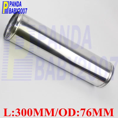 RECTO ALUMINIO OD 3" 3 pulgadas 76 mm intercooler tubo manguera ensamblador l = 300 mm pulido Foto 1 de 4