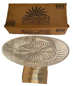 ⭐️Princess House #869 Highlights In Lead Crystal 10” Oval Serving Dish⭐️ - Picture 1 of 13